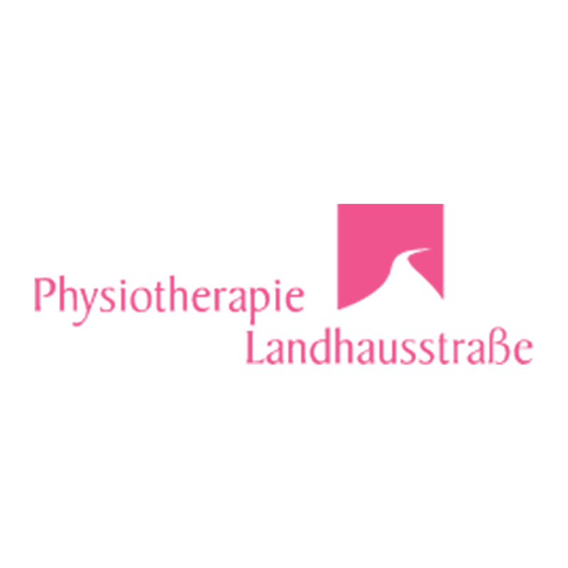 Rosa rechteckiges Logo-Element mit klaren Kanten auf hellem Hintergrund, als markantes Designzeichen für Physiotherapie und Gesundheit.